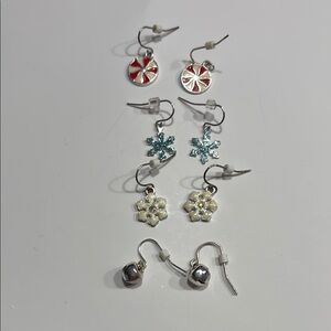 Kohl's Holiday Dangle Earring Set - Red, Teal, White & Silver